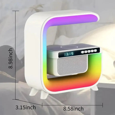 Square G Lamp, Multifunctional Bluetooth Speaker Alarm Clock, 15W Wireless Mobile Phone Charging Square G Lamp, Multifunctional Bluetooth Speaker Alarm Clock, 15W Wireless Mobile Phone Charging