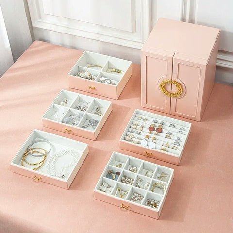 Multilayer Leather Drawer Jewellery Organizer Multilayer Leather Drawer Jewellery Organizer