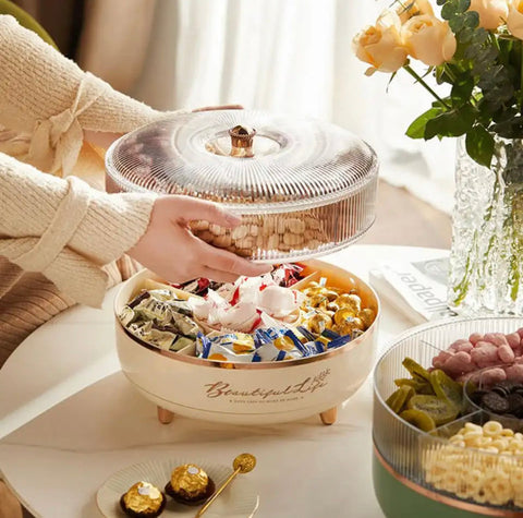 Luxury 5 Grid Dry Fruit Rotating Tray Luxury 5 Grid Dry Fruit Rotating Tray