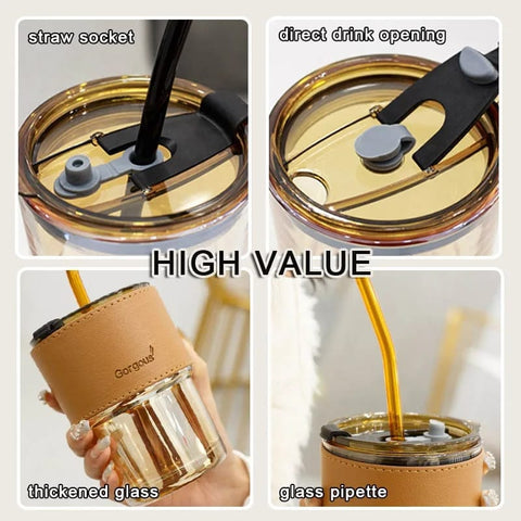 Stylish and Reusable Coffee Mug (450ml) Glass Tumbler Stylish and Reusable Coffee Mug (450ml) Glass Tumbler
