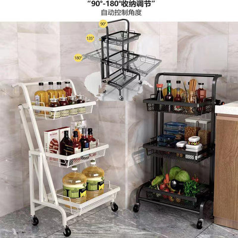 3-Tier Kitchen Fruits And Vegetables Folding Storage Rack 3-Tier Kitchen Fruits And Vegetables Folding Storage Rack