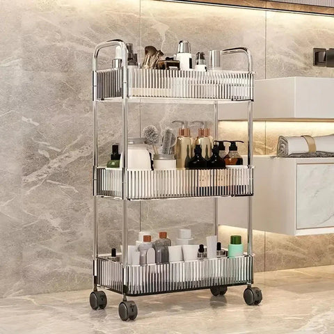 Acrylic Multifunction Storage Rolling Utility Cart Acrylic Multifunction Storage Rolling Utility Cart