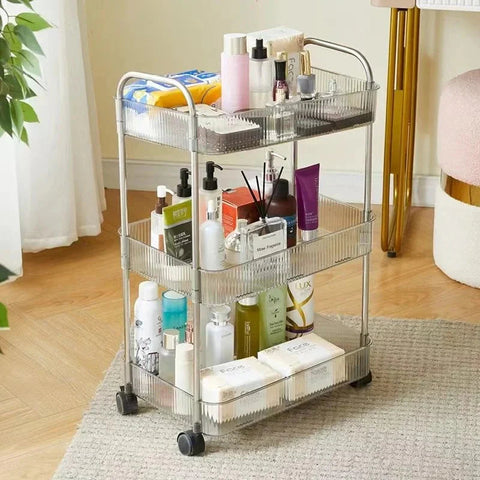 Acrylic Multifunction Storage Rolling Utility Cart Acrylic Multifunction Storage Rolling Utility Cart