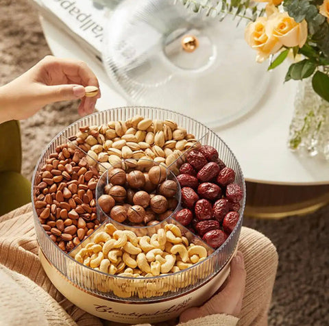 Luxury 5 Grid Dry Fruit Rotating Tray Luxury 5 Grid Dry Fruit Rotating Tray