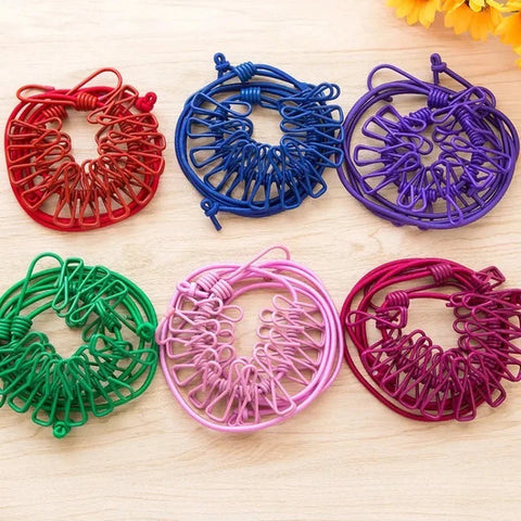 12 Clips Elastic Laundry Rope 12 Clips Elastic Laundry Rope