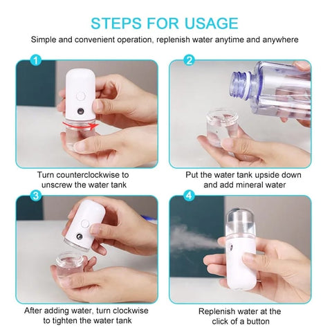 Face Humidifier Streamer, Mini USB Sprayer, Body Facial Spray Face Humidifier Streamer, Mini USB Sprayer, Body Facial Spray