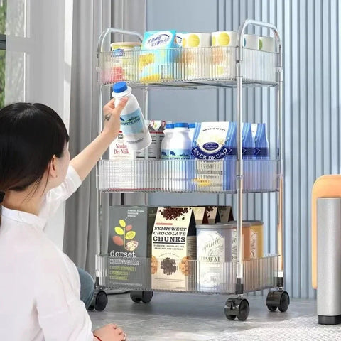 Acrylic Multifunction Storage Rolling Utility Cart Acrylic Multifunction Storage Rolling Utility Cart