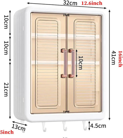 Wall Mounted Storage Cabinet - 3 Layer Punch Free Organizer Rack Wall Mounted Storage Cabinet - 3 Layer Punch Free Organizer Rack