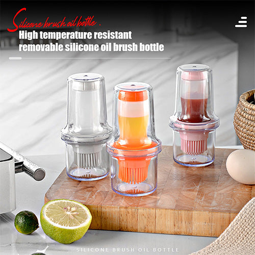 Extruded Silicone BBQ Oil Brush with Acrylic Bottle