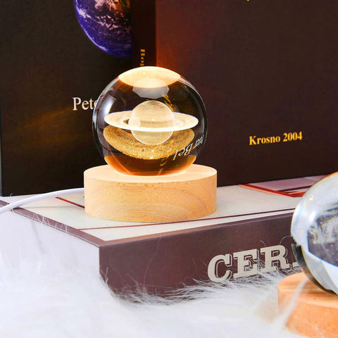Crystal Ball with Wooden Base Light Crystal Ball with Wooden Base Light