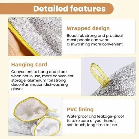 Wire Dishwashing Gloves (Pack of 2) Wire Dishwashing Gloves (Pack of 2)