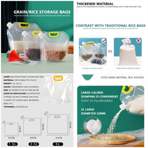 Kitchen Storage Moisture-Proof Sealed Transparent Portable Food-Grade Bag Kitchen Storage Moisture-Proof Sealed Transparent Portable Food-Grade Bag