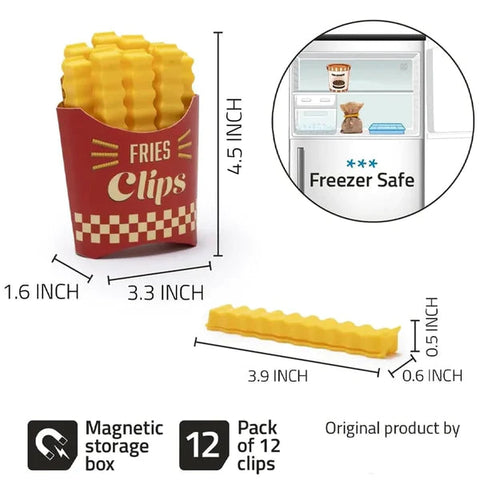 Magnetic French Fries Style Food Sealing Clips (12pcs) Magnetic French Fries Style Food Sealing Clips (12pcs)