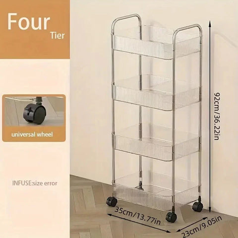 Acrylic Multifunction Storage Rolling Utility Cart Acrylic Multifunction Storage Rolling Utility Cart
