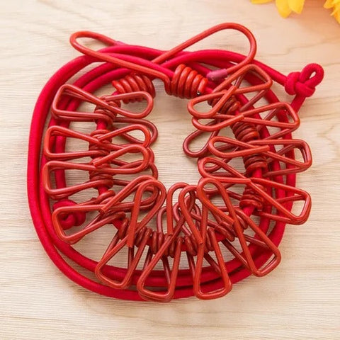 12 Clips Elastic Laundry Rope 12 Clips Elastic Laundry Rope