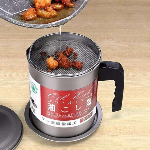 1.4L Kitchen Stainless Steel Kitchen Oil Filter Pot 1.4L Kitchen Stainless Steel Kitchen Oil Filter Pot