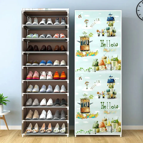 10 Layer Printed Shoe Organizer Rack 10 Layer Printed Shoe Organizer Rack