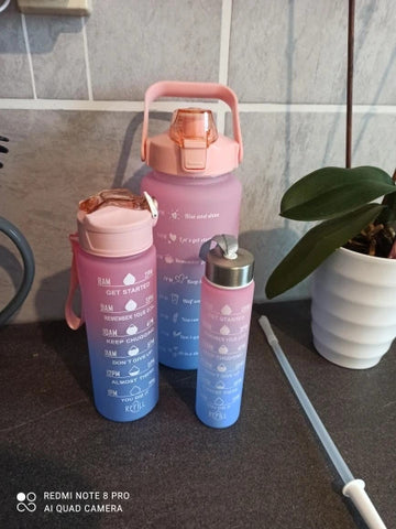 3 pcs set with Straw And Shoulder Strap double Drinking Lid Plastic Cup 3 pcs set with Straw And Shoulder Strap double Drinking Lid Plastic Cup