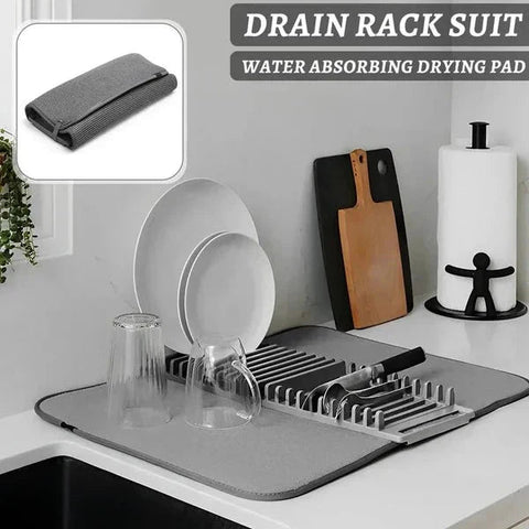 Multipurpose Drain Mat with Dish Stand Multipurpose Drain Mat with Dish Stand