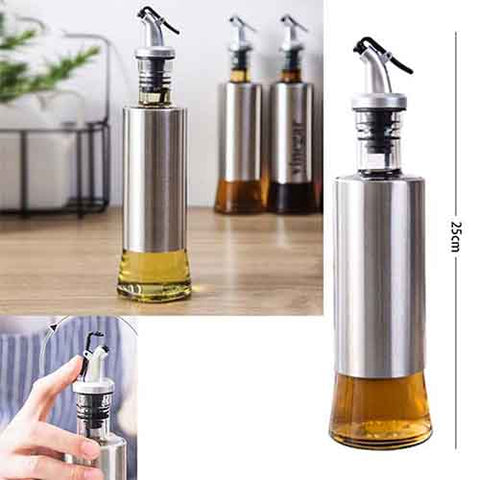 Oil And Vinegar Bottle 300 ML Steel Glass Oil And Vinegar Bottle 300 ML Steel Glass