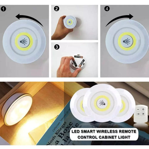 3 Pcs Wireless LED Lights Closet Lights with Remote Control 3 Pcs Wireless LED Lights Closet Lights with Remote Control