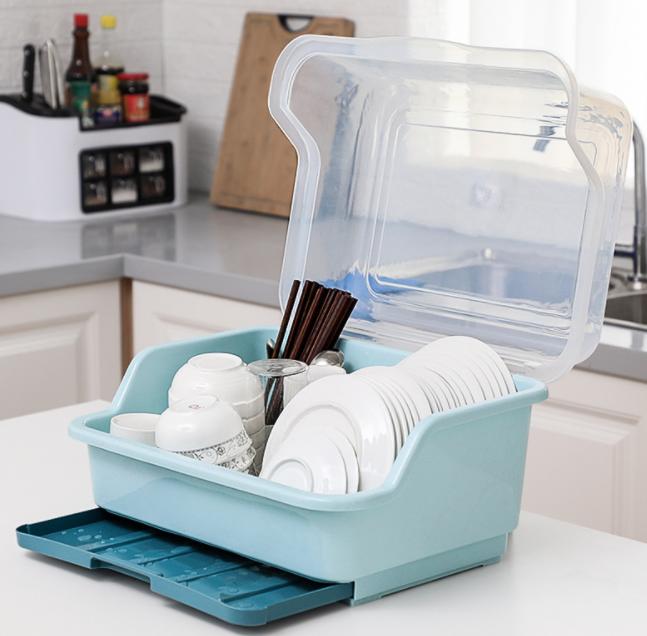 Dish Rack Covered With Drainage Tray – Household Utensils