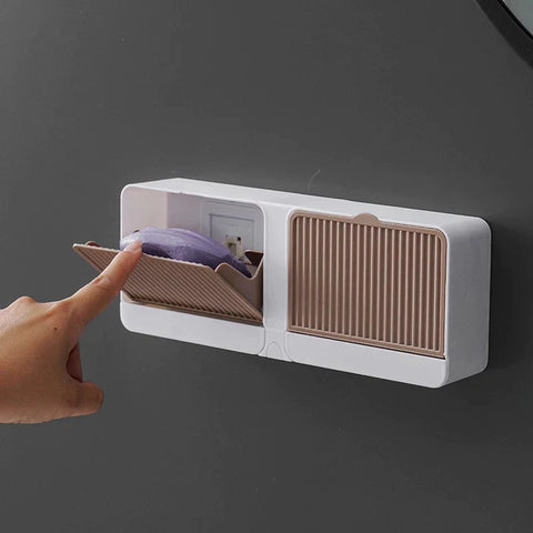 No Punching Wall Hanging Double Lattice Soap Box No Punching Wall Hanging Double Lattice Soap Box