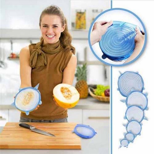 6 Pcs Silicone Covers Lid – Airtight bowl Cover Lid