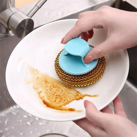 2 pcs Wire Ball Dish Cleaning Brush 2 pcs Wire Ball Dish Cleaning Brush