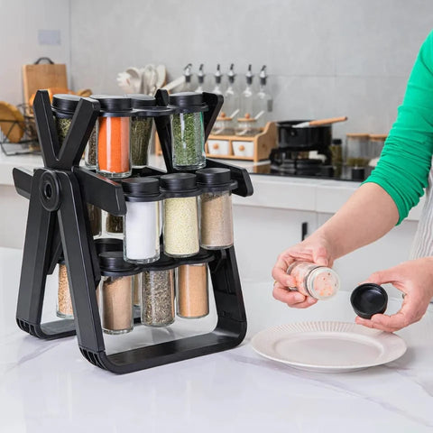 Rotating Spice Rack With 18Pcs Jar Rotating Spice Rack With 18Pcs Jar