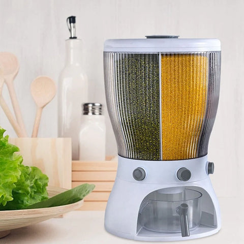 4 Partition Rotating Cereal Dispenser (10KG Capacity) 4 Partition Rotating Cereal Dispenser (10KG Capacity)