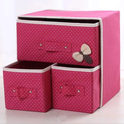 3 Drawer Fabric Folding Storage Organizer 3 Drawer Fabric Folding Storage Organizer