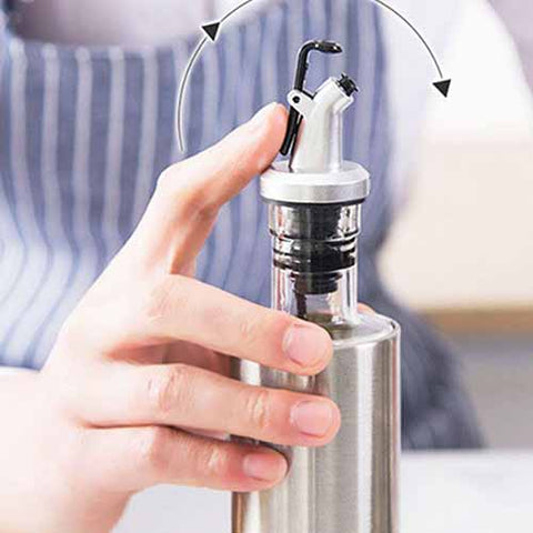Oil And Vinegar Bottle 300 ML Steel Glass Oil And Vinegar Bottle 300 ML Steel Glass