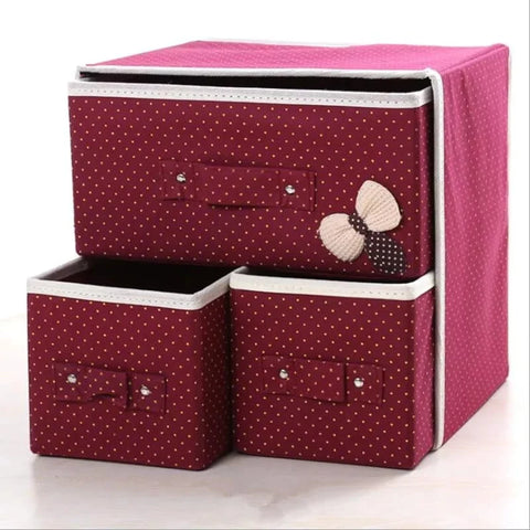 3 Drawer Fabric Folding Storage Organizer 3 Drawer Fabric Folding Storage Organizer