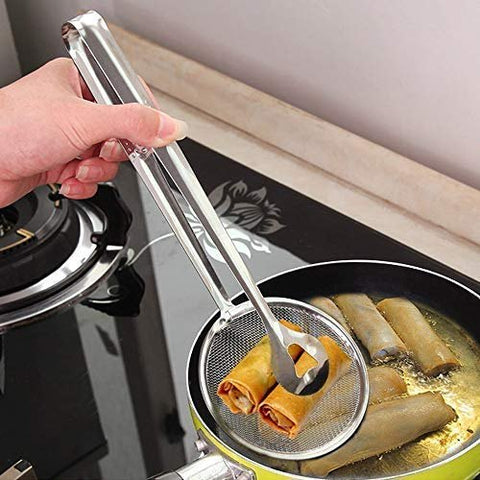 Frying Tong With Strainer Stainless Steel Frying Tong With Strainer Stainless Steel