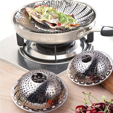 Folding Mesh Steamer Basket Steel Folding Mesh Steamer Basket Steel