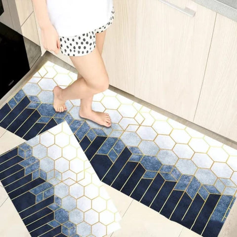 2Pcs Set Kitchen Floor Mat Non Slip-A 2Pcs Set Kitchen Floor Mat Non Slip-A
