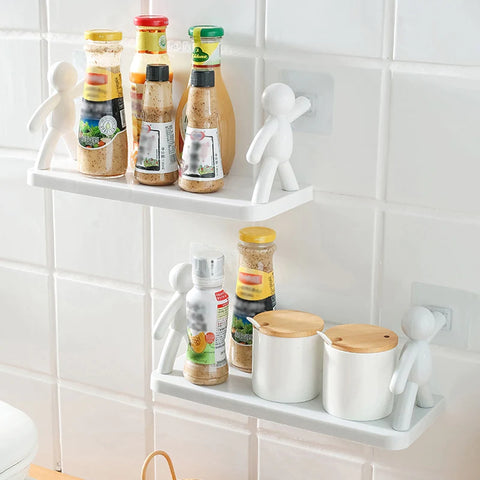 Creative Bathroom Storage Shelves White Doll Villain Shelf Wall Hanging Creative Bathroom Storage Shelves White Doll Villain Shelf Wall Hanging