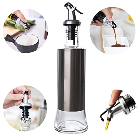 Oil And Vinegar Bottle 300 ML Steel Glass Oil And Vinegar Bottle 300 ML Steel Glass