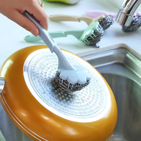 Wire Ball Brush With Long Handle Wire Ball Brush With Long Handle