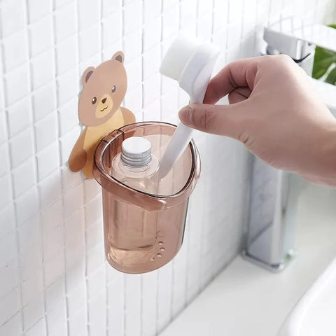 Bear Toothbrush Holder Cup Wall Mounted Bear Toothbrush Holder Cup Wall Mounted
