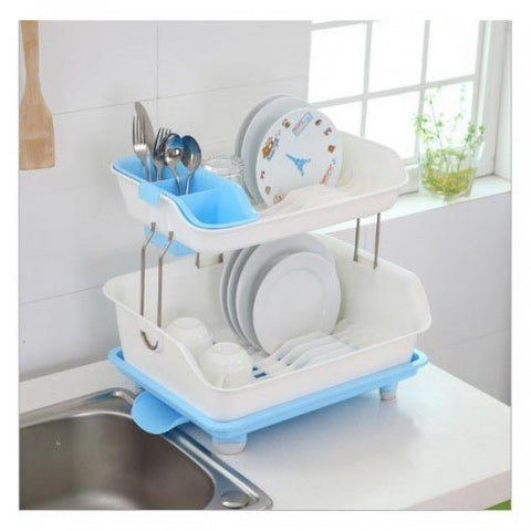 2-Tier Dish Drying Storage Drain Rack 2-Tier Dish Drying Storage Drain Rack