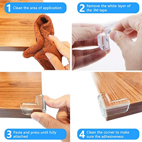 4 Pcs Silicone Table Corner Edge Protector Covers 4 Pcs Silicone Table Corner Edge Protector Covers