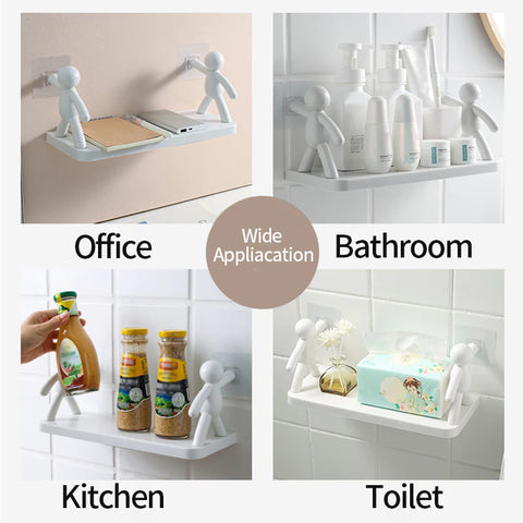 Creative Bathroom Storage Shelves White Doll Villain Shelf Wall Hanging Creative Bathroom Storage Shelves White Doll Villain Shelf Wall Hanging