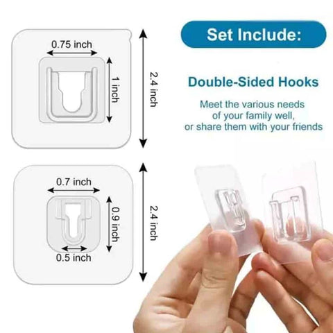 5 Pc Double-Sided Adhesive Wall Hooks 5 Pc Double-Sided Adhesive Wall Hooks
