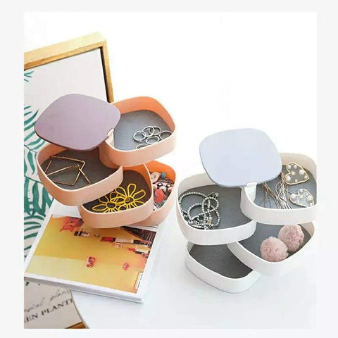 Multi-Layer Jewelry Box With Mirror Rotating Storage Box Multi-Layer Jewelry Box With Mirror Rotating Storage Box