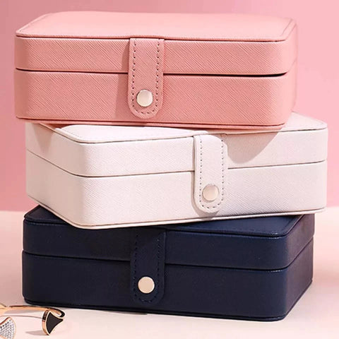 Leather Mini Jewelry Box Double Layer Leather Mini Jewelry Box Double Layer