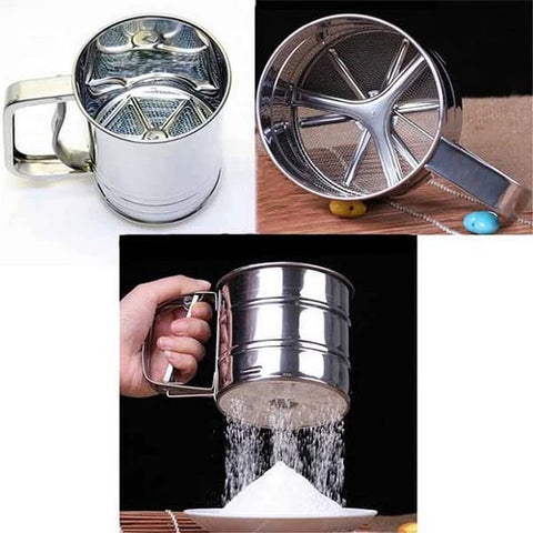 Flour Filter Stainless Steel - With Handle & Smooth Filter Flour Filter Stainless Steel - With Handle & Smooth Filter