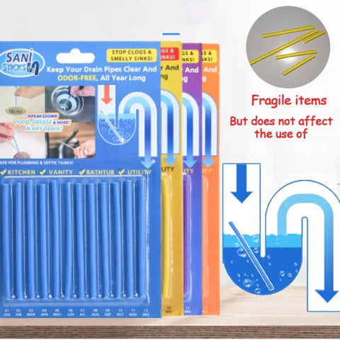 Sani Sticks Drain Cleaner - Pack Of 12 Sani Sticks Drain Cleaner - Pack Of 12