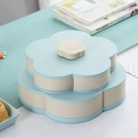 Magic Dry Fruit Box Double Layer For Serving Blue Magic Dry Fruit Box Double Layer For Serving Blue